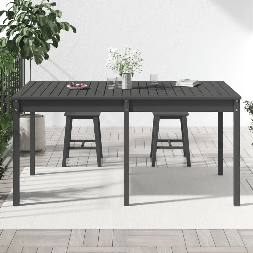 Solid Wood Garden Table Outdoor Patio Furniture Grey 159.5x82.5x76cm Pine Frame