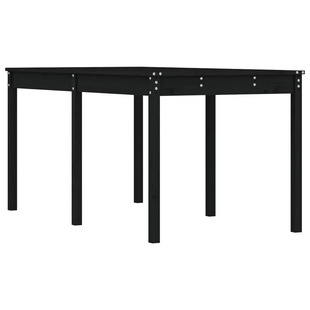 Solid Pine Wood Garden Table Outdoor Dining 1595cm x 825cm x 760cm Black