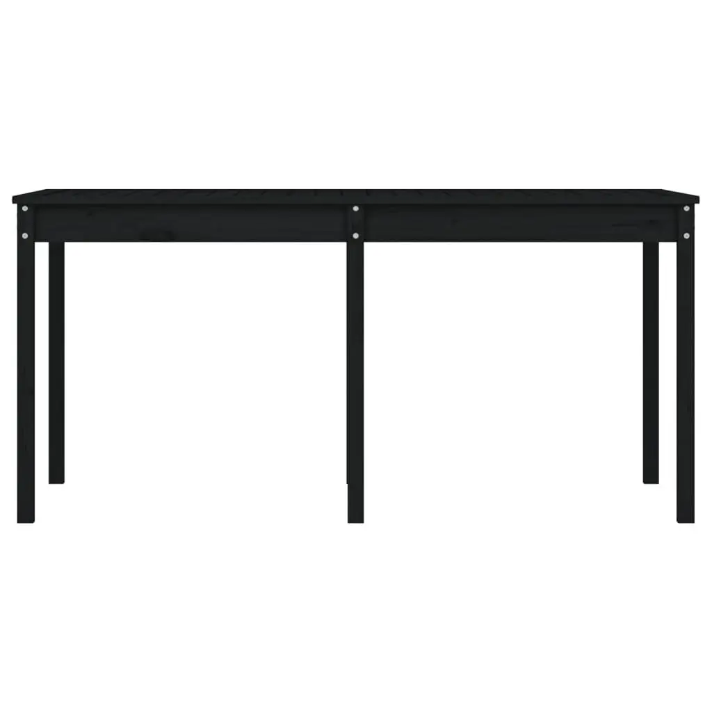 Solid Pine Wood Garden Table Outdoor Dining 1595cm x 825cm x 760cm Black