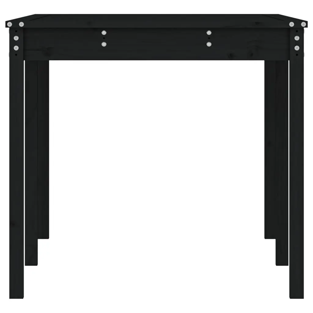 Solid Pine Wood Garden Table Outdoor Dining 1595cm x 825cm x 760cm Black