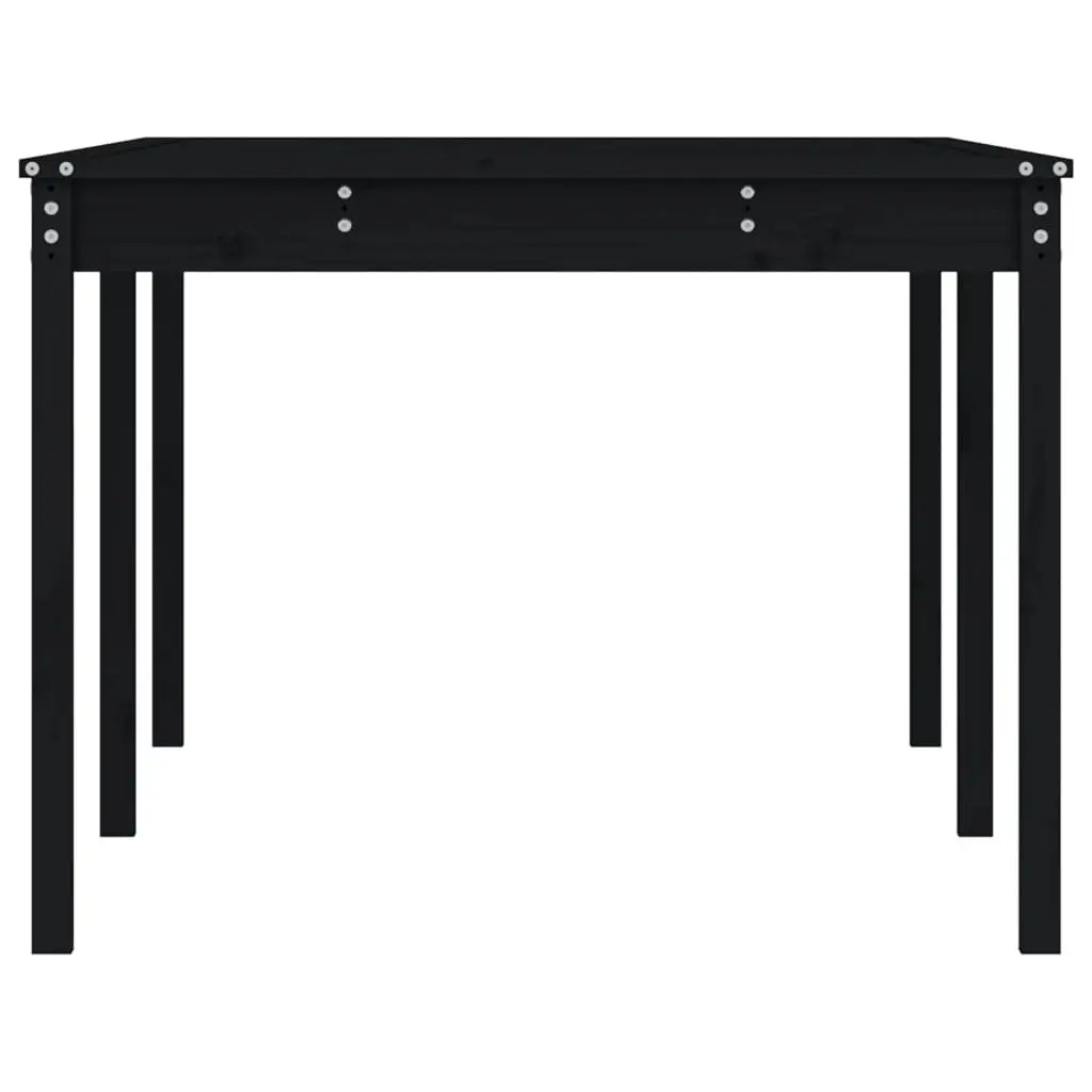 Garden Table Outdoor Use 203.5x100x76cm Black Solid Pine Wood