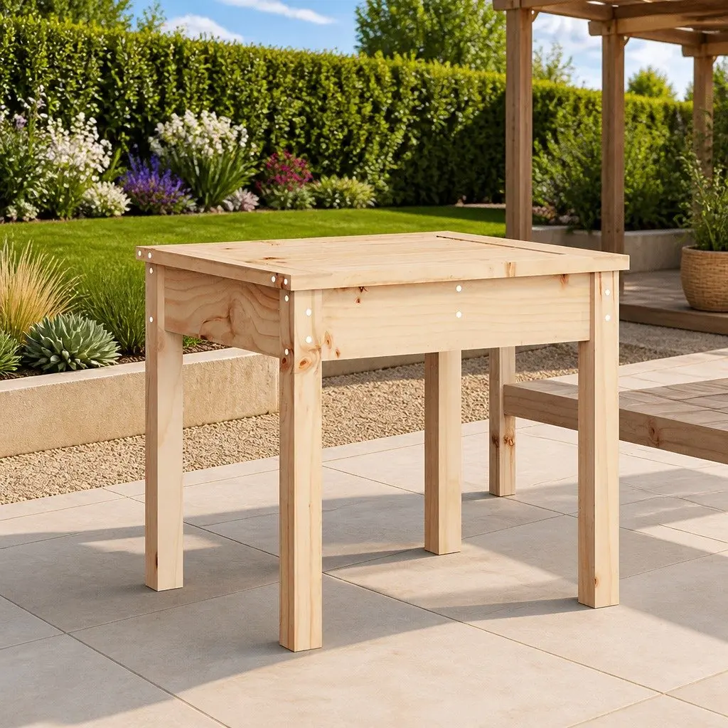 Outdoor Garden Bench Solid Wood Pine Slatted Design Patio Seating Brown