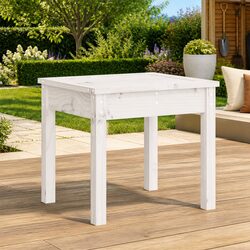 Reliable White Wooden Garden Bench with Rustic Charm