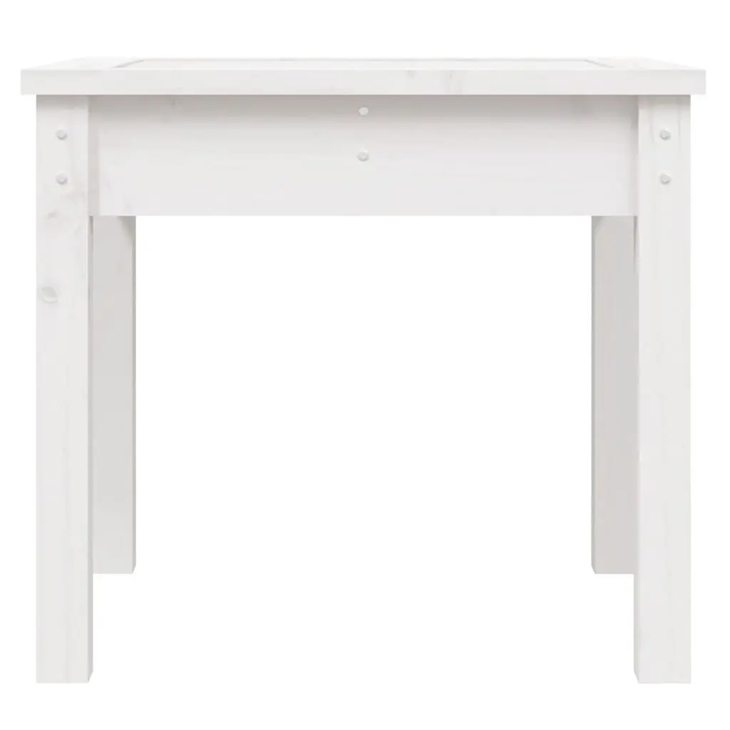 White Wooden Garden Bench with Rustic Charm