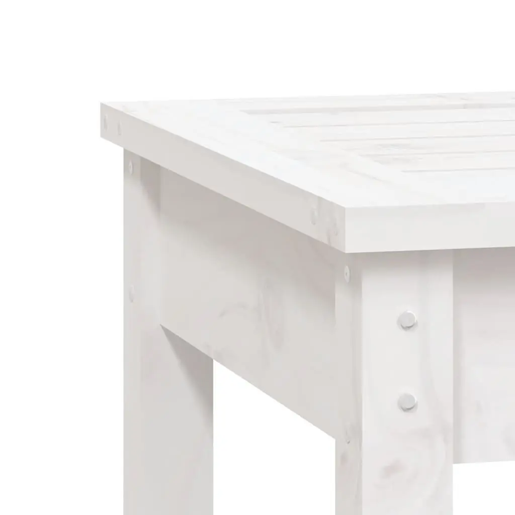 White Wooden Garden Bench with Rustic Charm