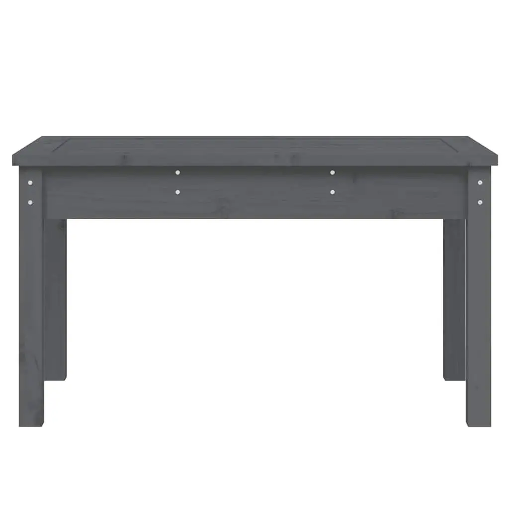 Outdoor Garden Bench Grey Solid Wood Pine Patio Seating Furniture Slatted Design