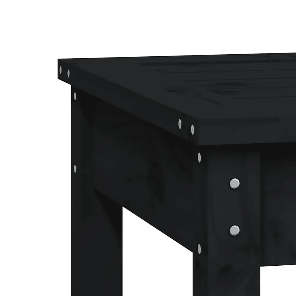 Wooden 2-Seater Garden Bench Outdoor Patio Seating Slatted Design Black