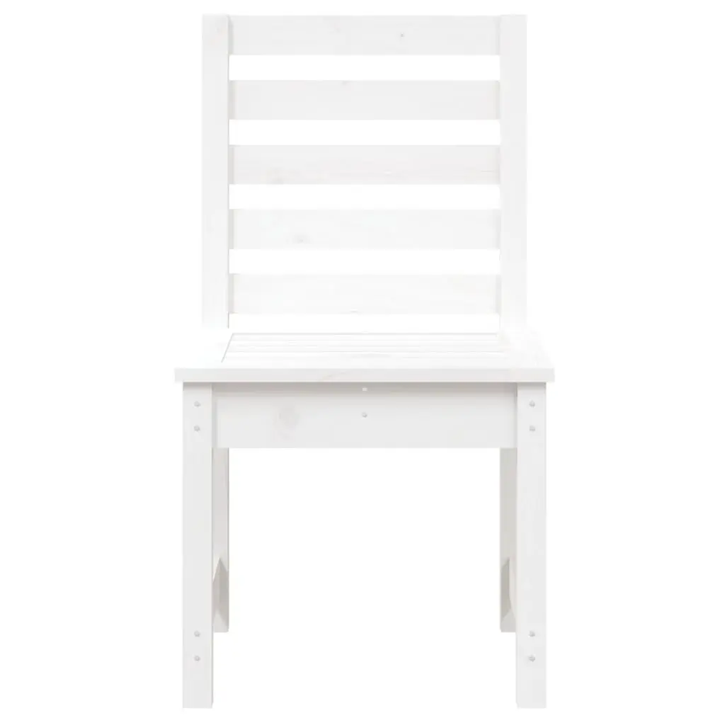 Outdoor Garden Chairs 2 pcs White Solid Wood Pine Patio Seating Dining Furniture