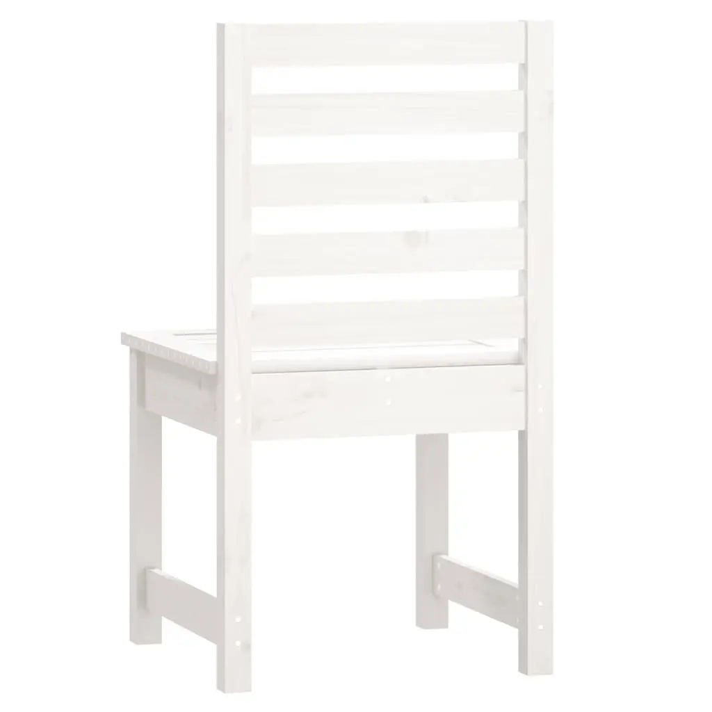 Outdoor Garden Chairs 2 pcs White Solid Wood Pine Patio Seating Dining Furniture