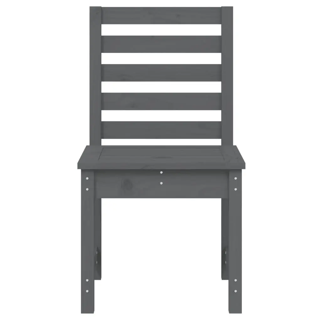 Wooden Garden Chairs Set of 2 Grey Outdoor Seating for Patio Relaxing