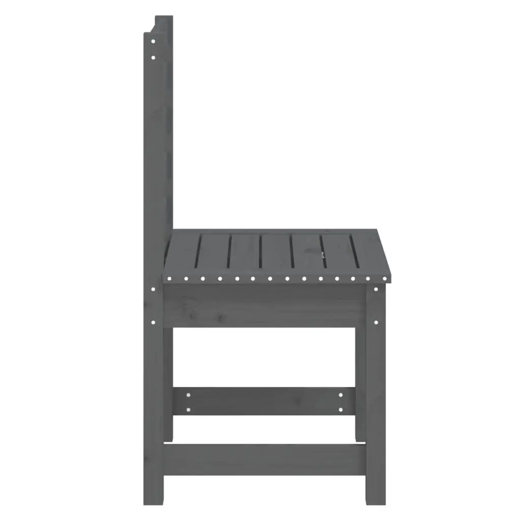 Wooden Garden Chairs Set of 2 Grey Outdoor Seating for Patio Relaxing