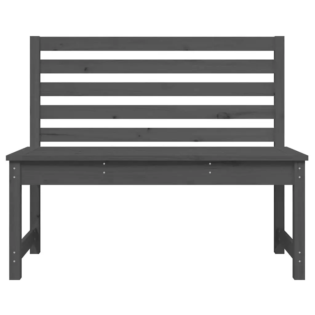 Outdoor Garden Bench 109cm Grey Wooden Backrest Patio Seating Slatted Design