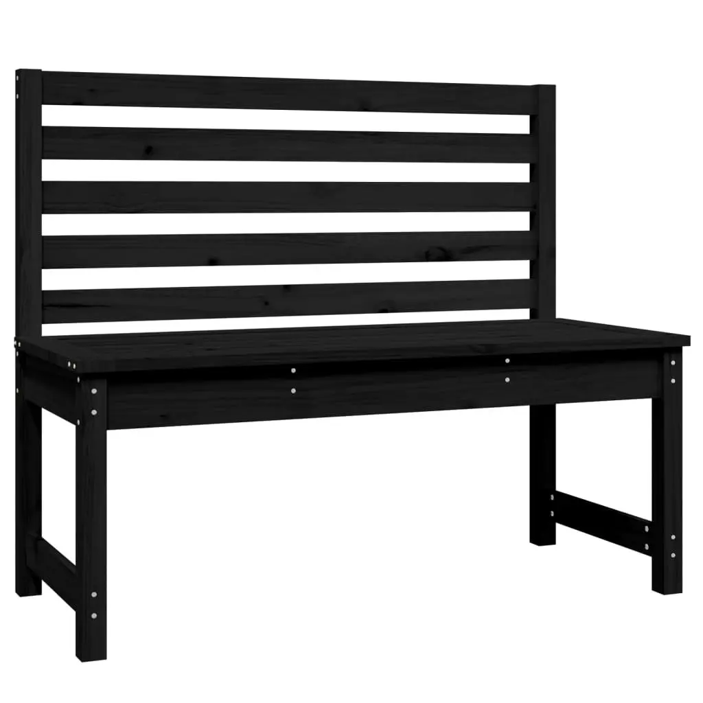 Wooden Garden Bench Outdoor Seating 109cm Black