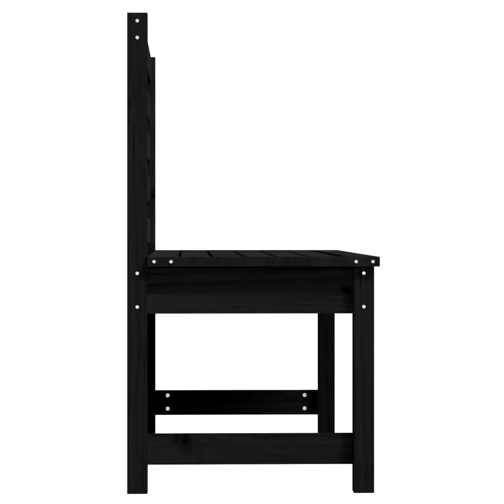 Wooden Garden Bench Outdoor Seating 109cm Black