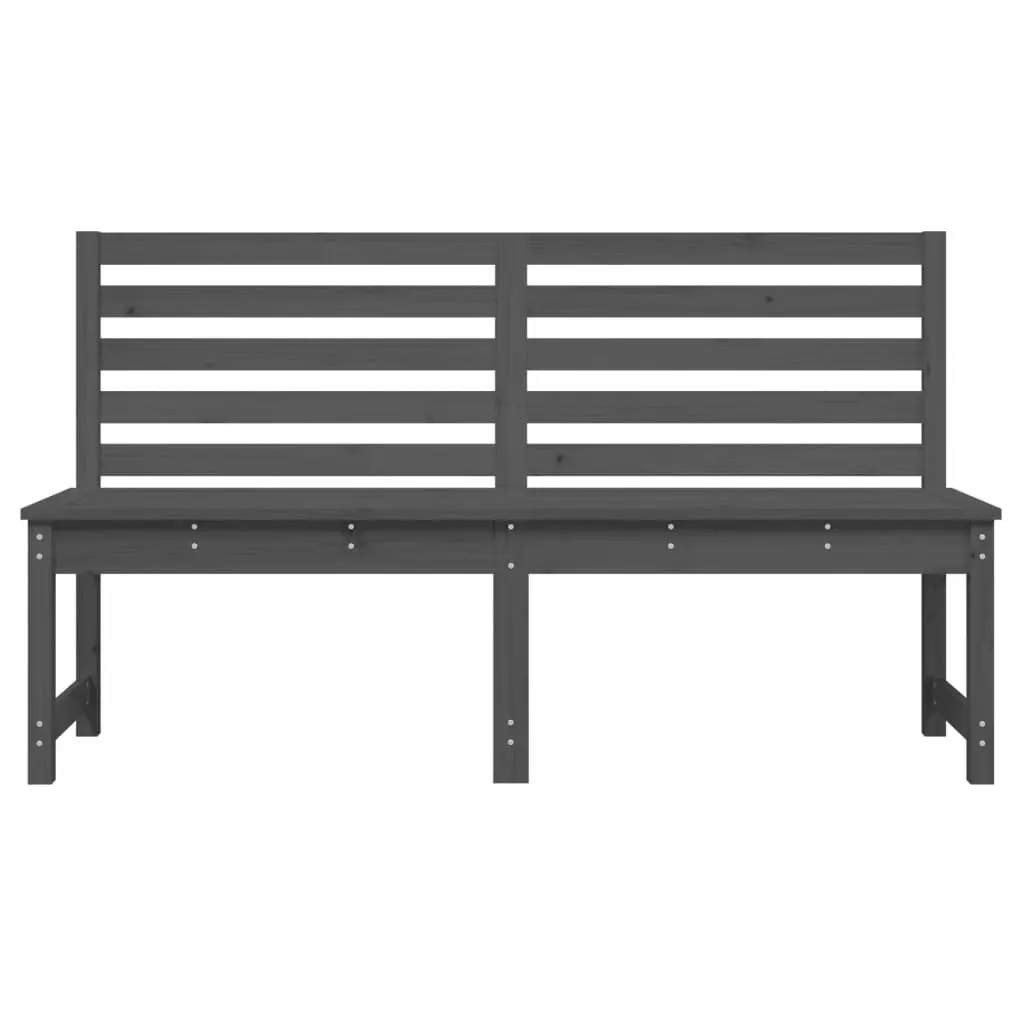 Garden Bench Grey Wooden Backrest 157.5 cm Patio Seating Furniture