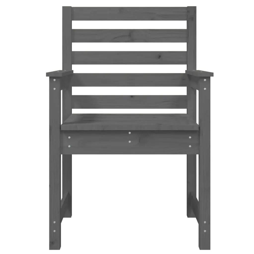 Outdoor Garden Chairs Dining 2 Piece Grey Solid Wood Pine Patio Relaxing