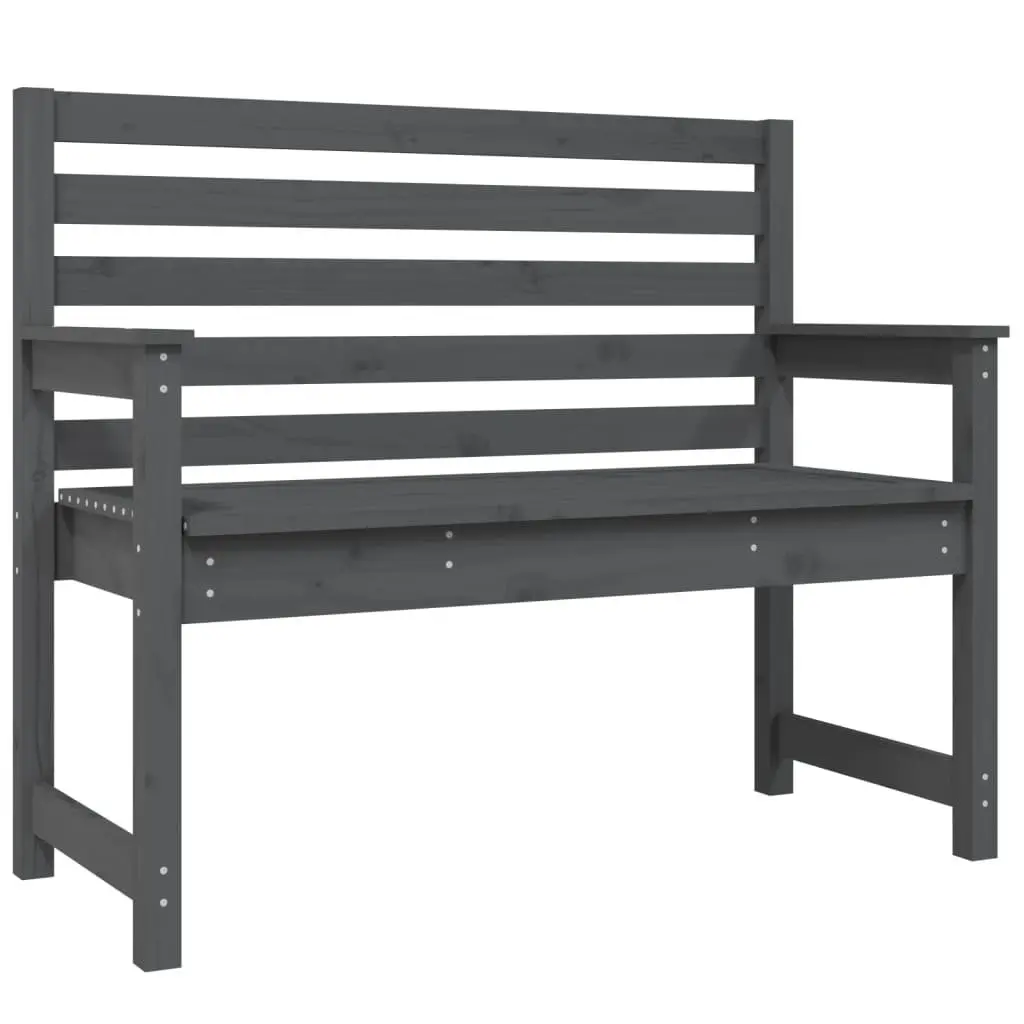 Wooden Garden Bench Outdoor Seating Grey 109 x 48 x 91.5 cm