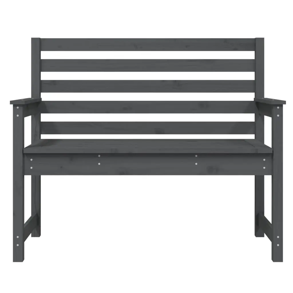 Wooden Garden Bench Outdoor Seating Grey 109 x 48 x 91.5 cm