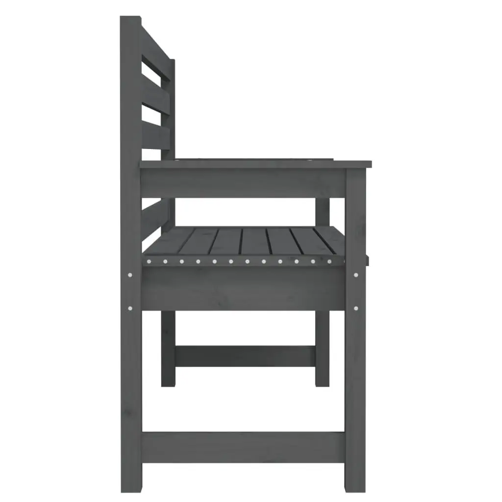 Wooden Garden Bench Outdoor Seating Grey 109 x 48 x 91.5 cm