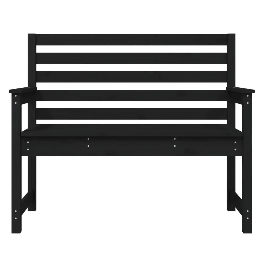 Wooden Garden Bench Outdoor Seating with Backrest and Armrests 109x48x91.5cm Black