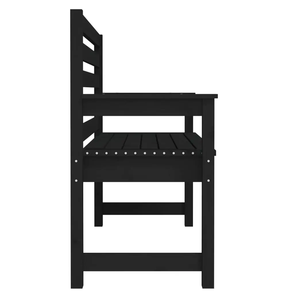 Wooden Garden Bench Outdoor Seating with Backrest and Armrests 109x48x91.5cm Black