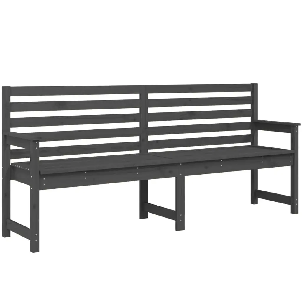 Garden Bench Outdoor Wooden Seating with Backrest and Armrests Grey 2035 x 480 x 915 cm