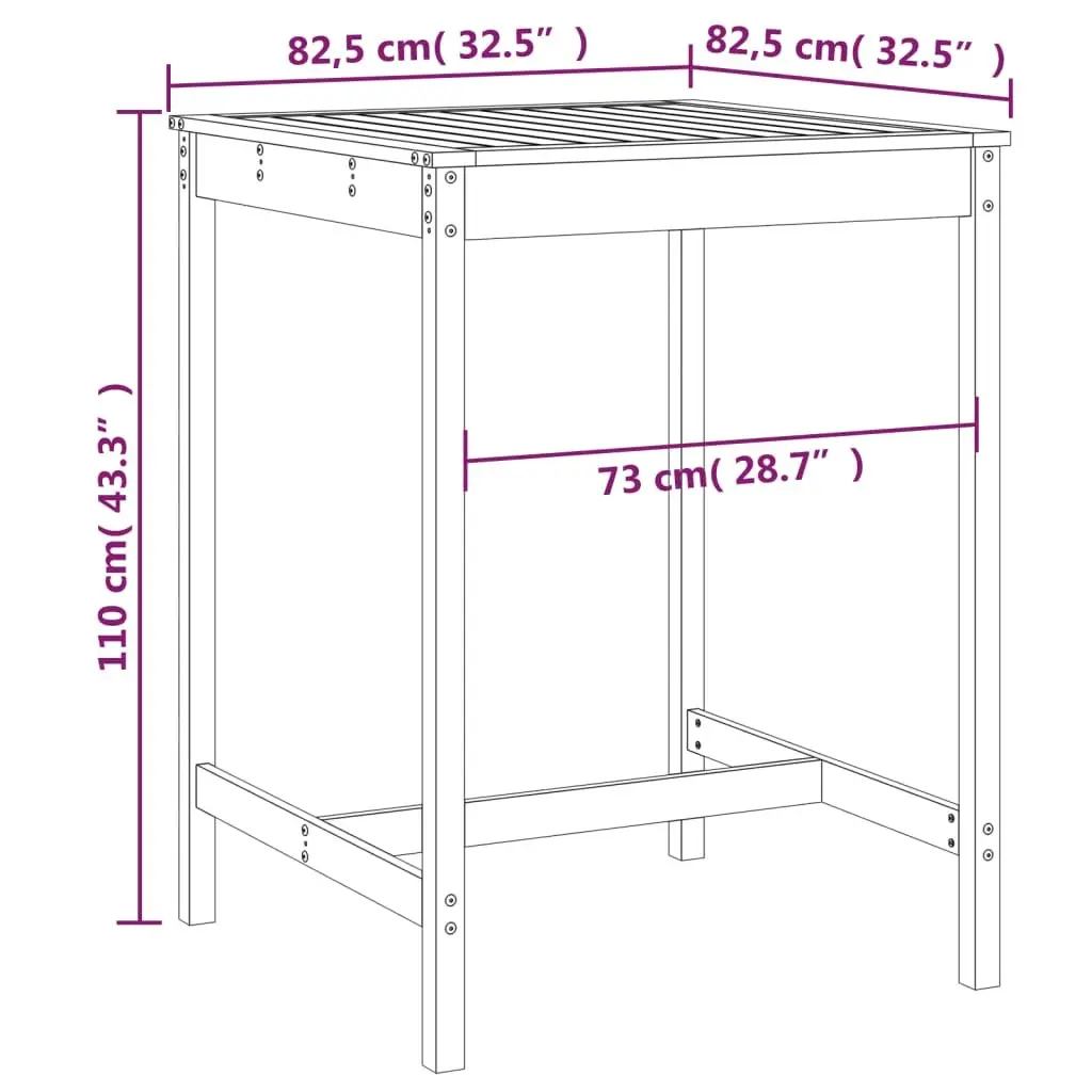 Solid Wood Garden Table