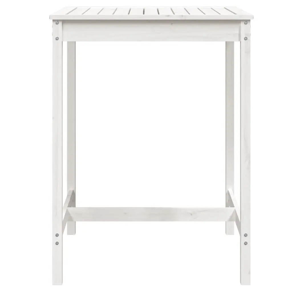 Solid Pine Garden Table White 82.5x82.5x110 cm