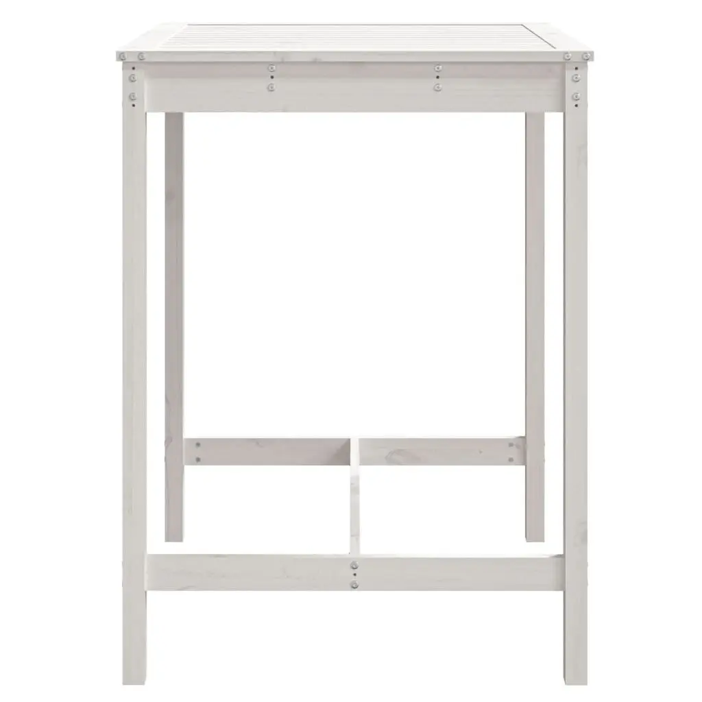Solid Pine Garden Table White 82.5x82.5x110 cm