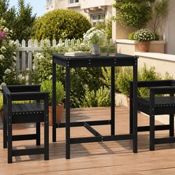 Dependable Black Pine Garden Table for Outdoor Enjoyment