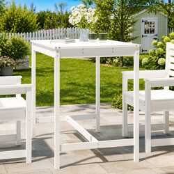 Reliable White Solid Pine Garden Table for Outdoor Enjoyment