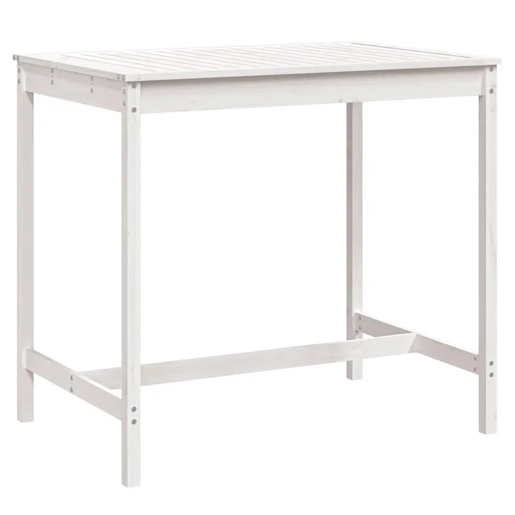 White Solid Pine Garden Table for Outdoor Enjoyment