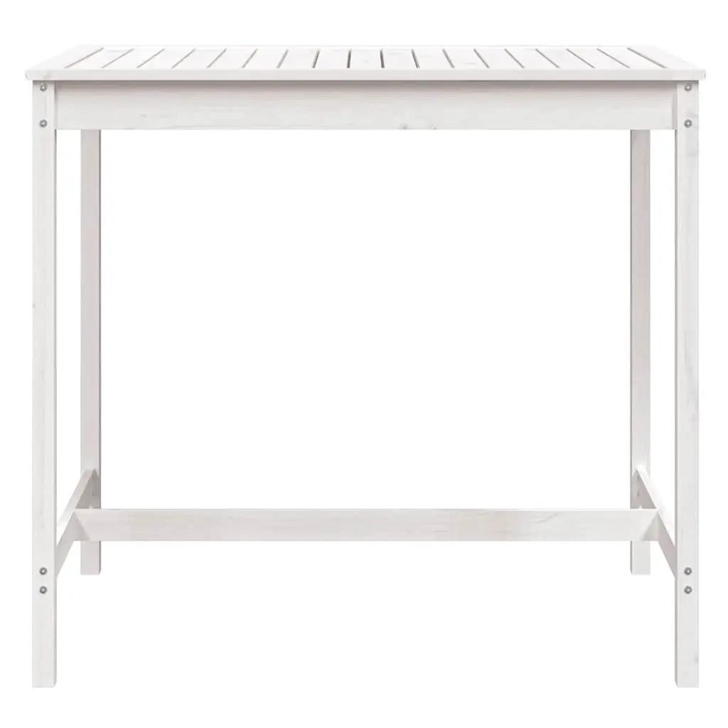 White Solid Pine Garden Table for Outdoor Enjoyment