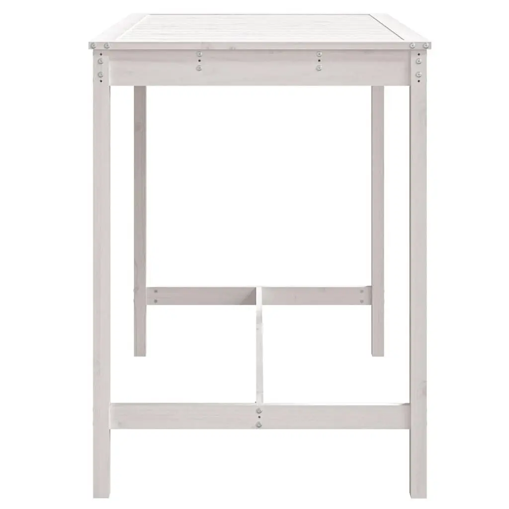 White Solid Pine Garden Table for Outdoor Enjoyment