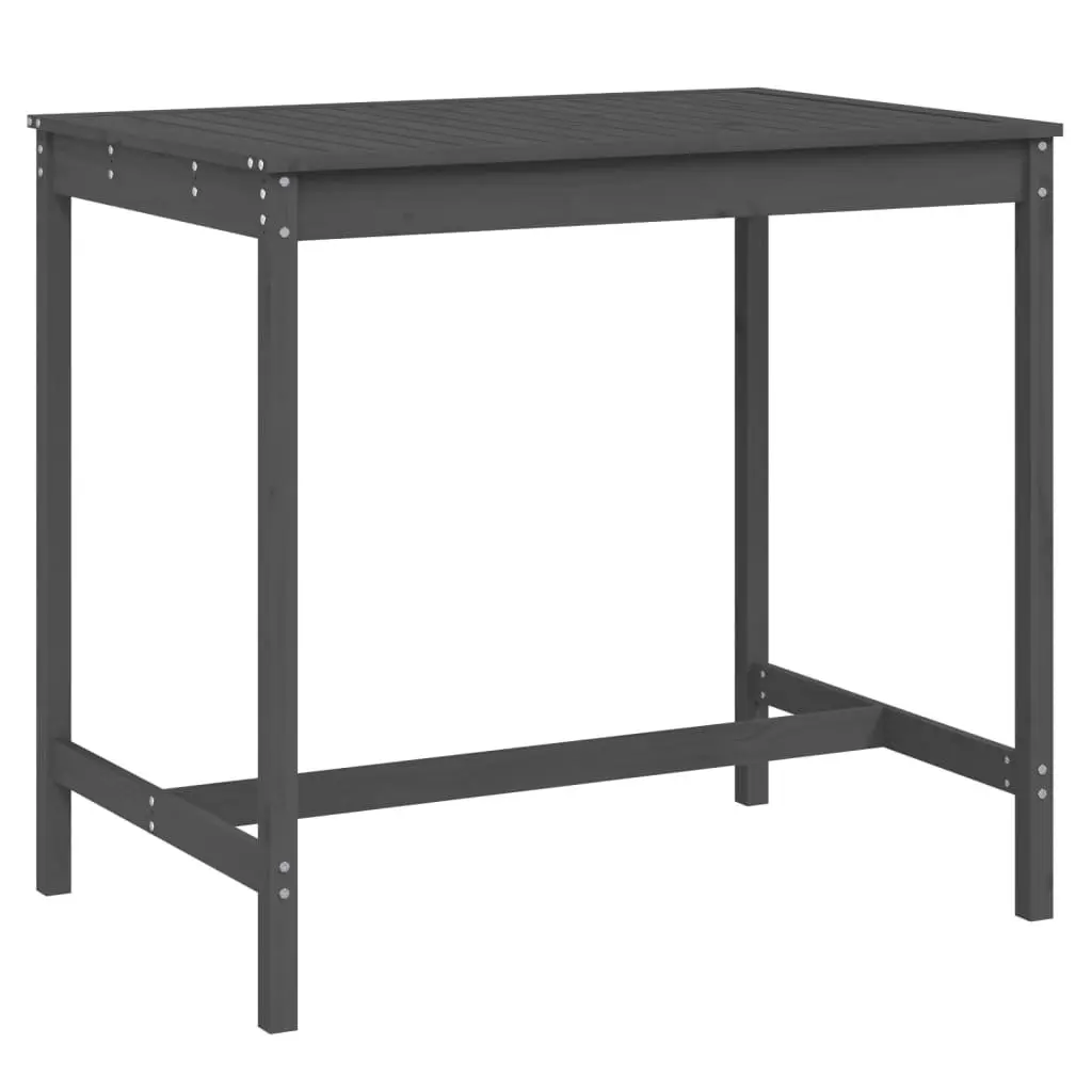 Garden Table Solid Pine Wood Outdoor Patio Furniture Grey 121x82.5x110 cm