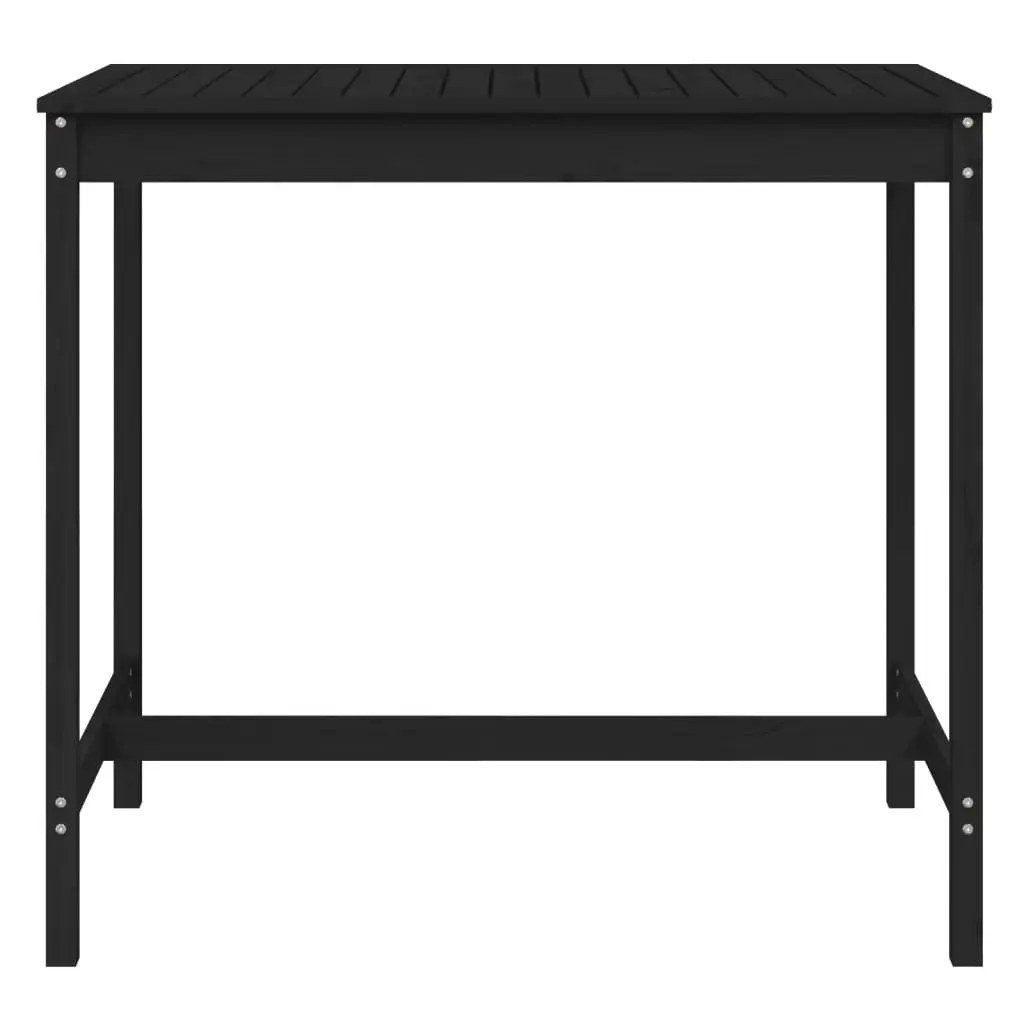 Garden Table Outdoor Patio Furniture Solid Wood Pine Black 121x82.5x110cm