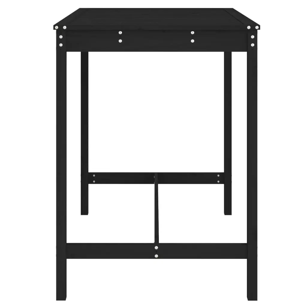 Garden Table Outdoor Patio Furniture Solid Wood Pine Black 121x82.5x110cm