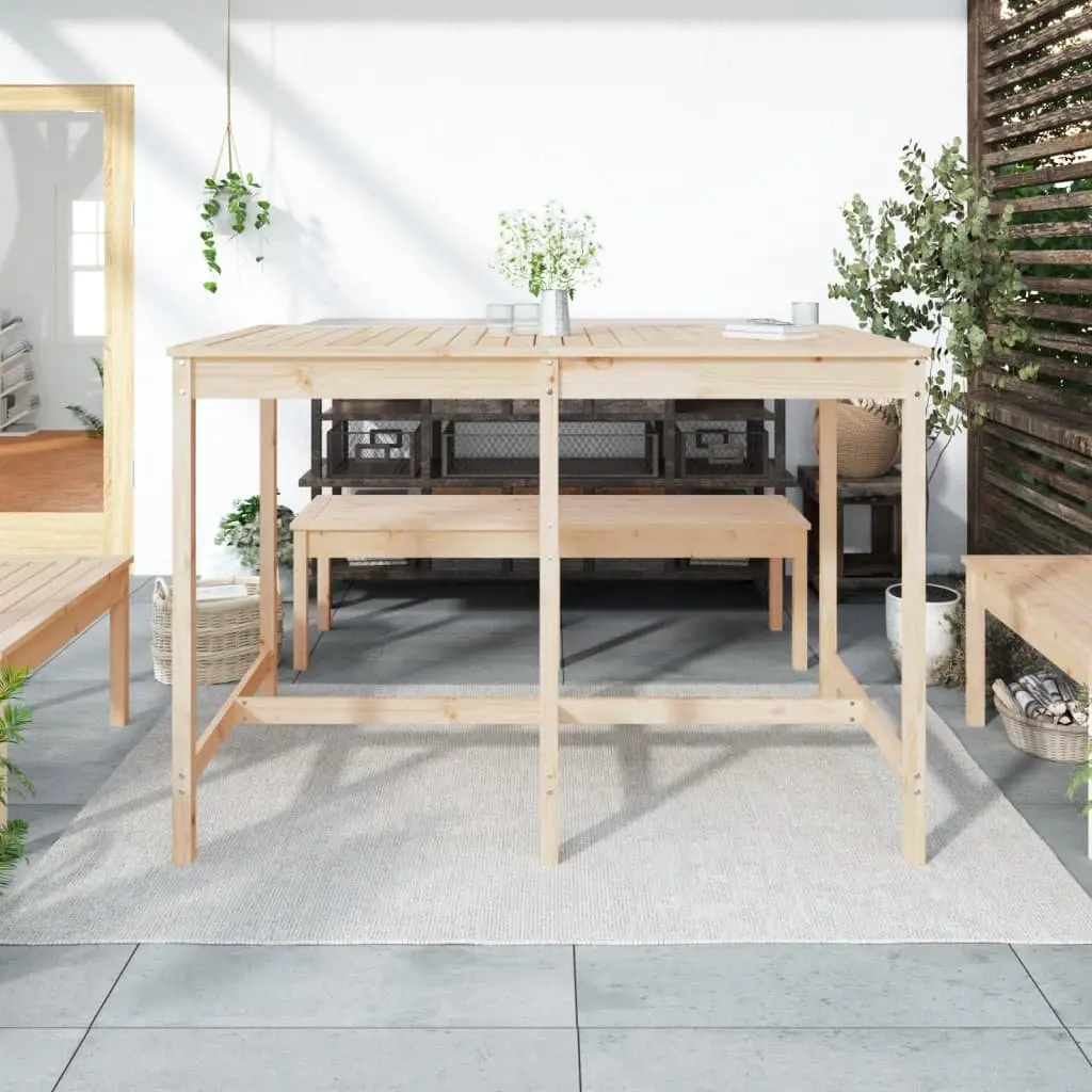 Solid Pine Wood Garden Table 159.5x82.5x110cm