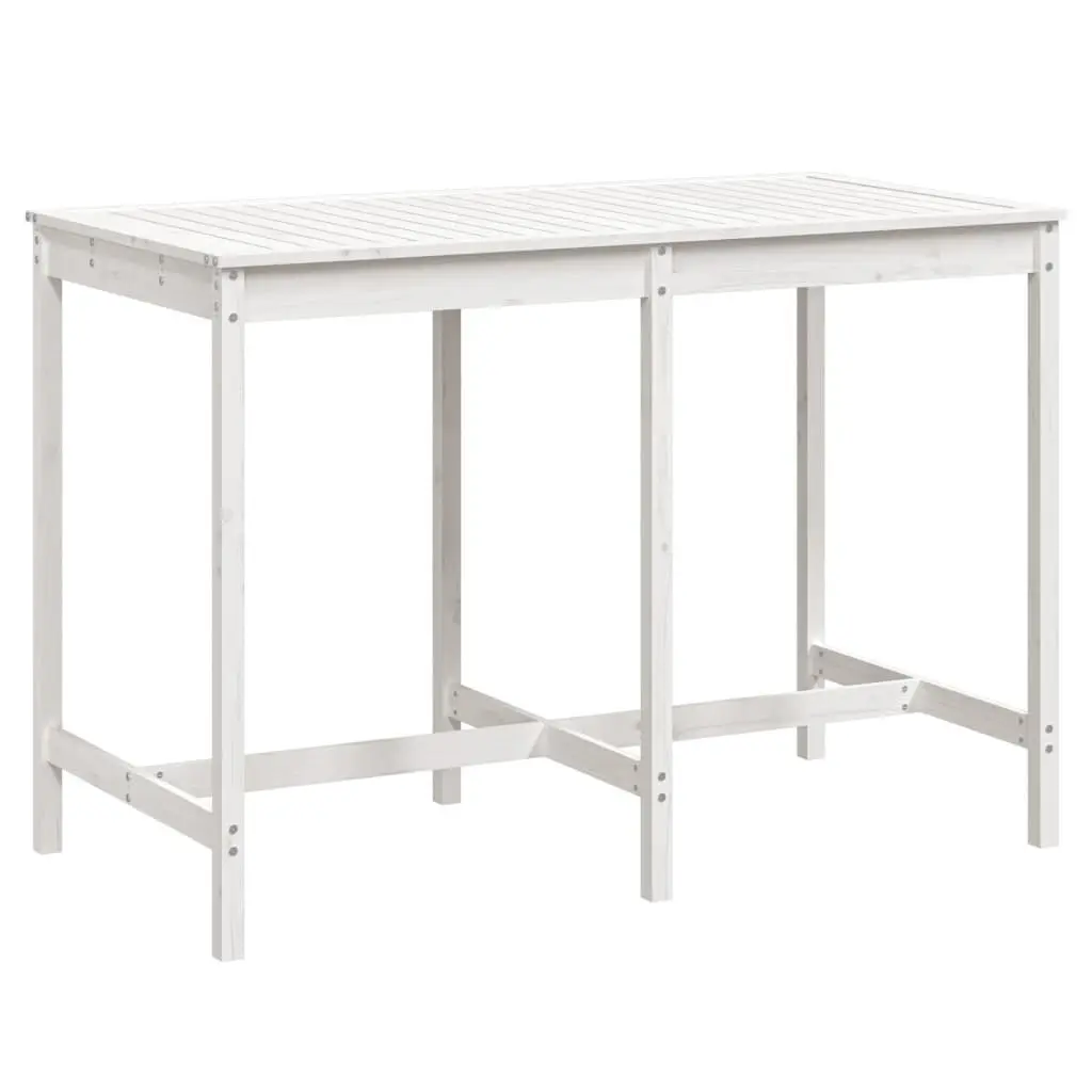 Garden Table Outdoor Dining Solid Pine Wood White 1595 x 825 x 110 cm