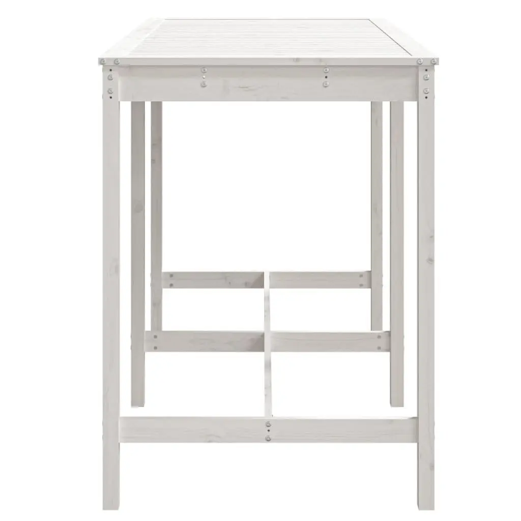 Garden Table Outdoor Dining Solid Pine Wood White 1595 x 825 x 110 cm