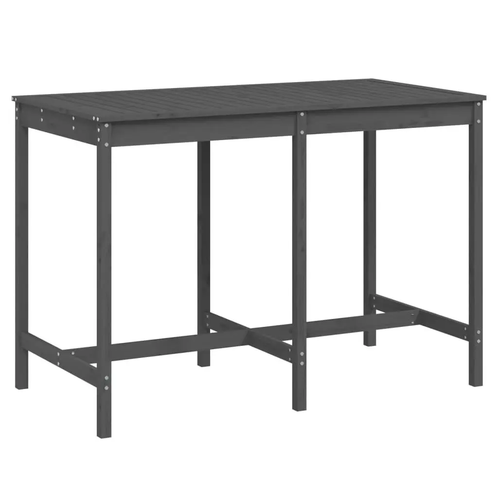 Garden Table Grey Outdoor Patio Dining Furniture Solid Wood Pine