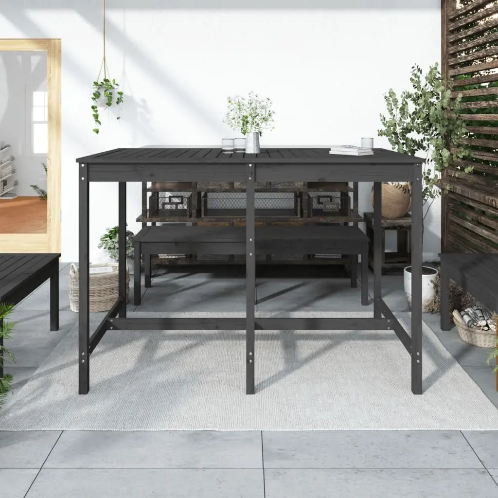 Garden Table Grey Outdoor Patio Dining Furniture Solid Wood Pine