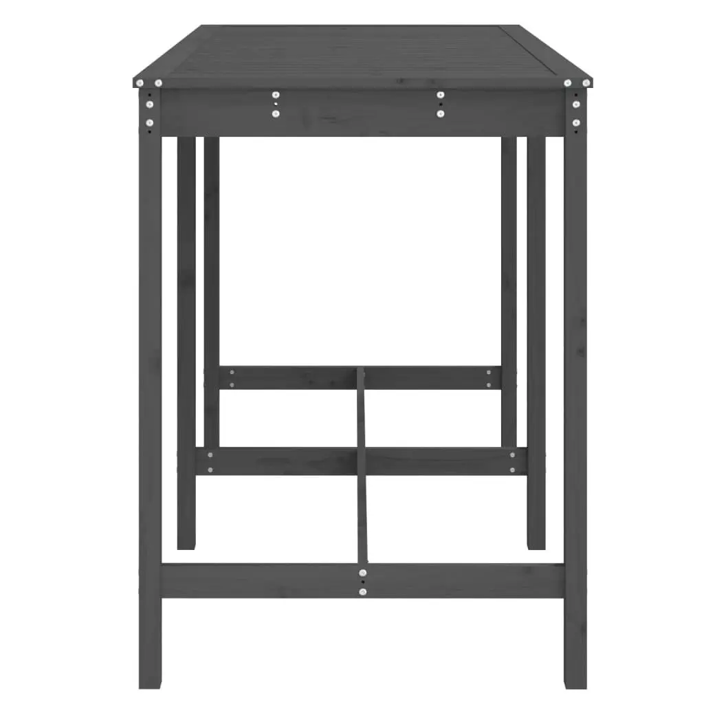 Garden Table Grey Outdoor Patio Dining Furniture Solid Wood Pine