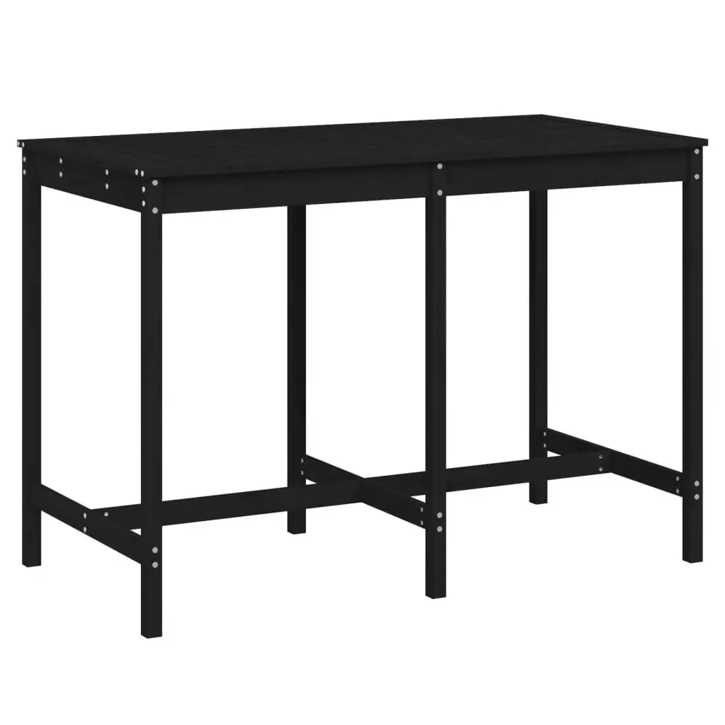 Garden Table Black Outdoor Wooden Furniture Patio Dining Balcony Terrace Deck