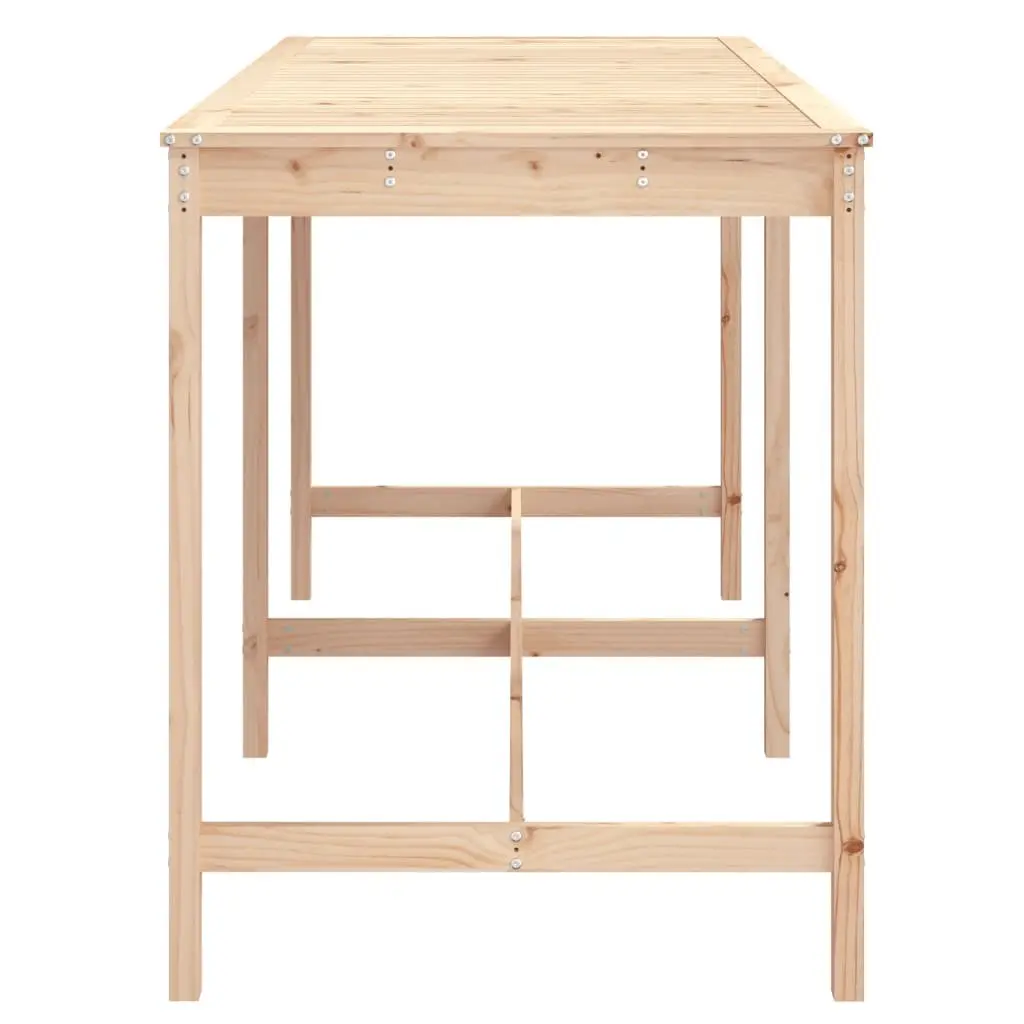 Solid Wood Pine Garden Table Outdoor Patio Furniture Brown 203.5x90x110cm