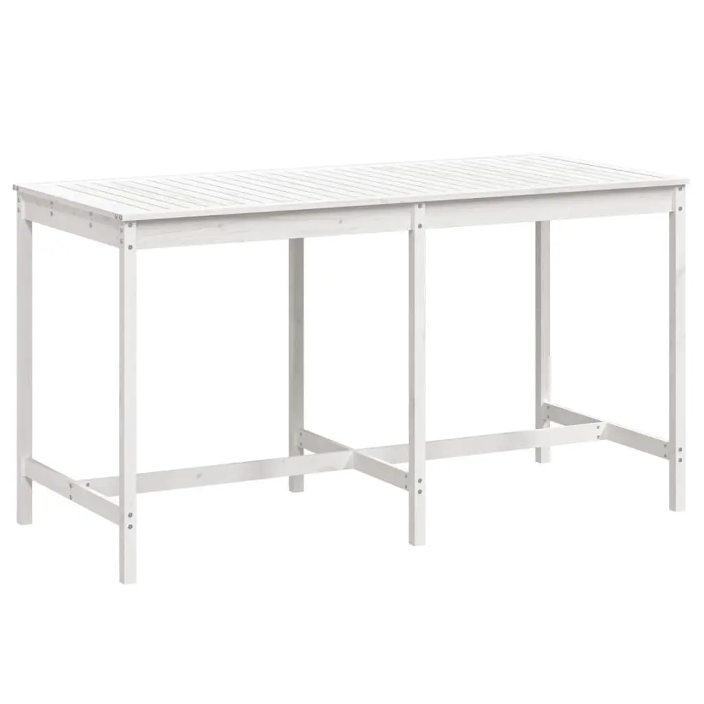 Solid Wood Garden Table Outdoor Patio Dining Furniture White 203.5x90x110 cm
