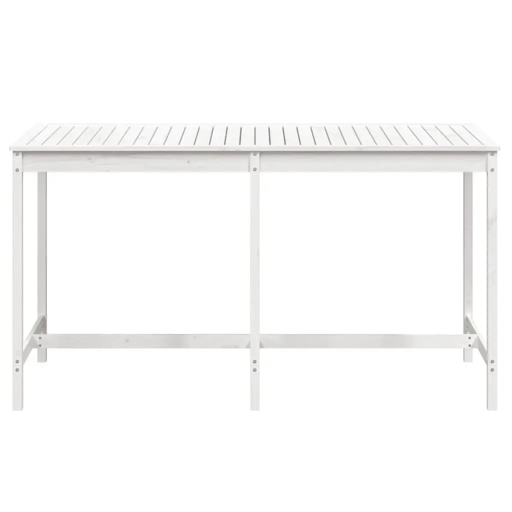 Solid Wood Garden Table Outdoor Patio Dining Furniture White 203.5x90x110 cm