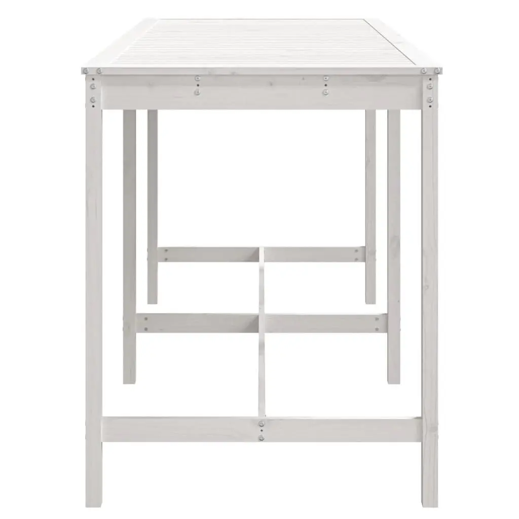 Solid Wood Garden Table Outdoor Patio Dining Furniture White 203.5x90x110 cm