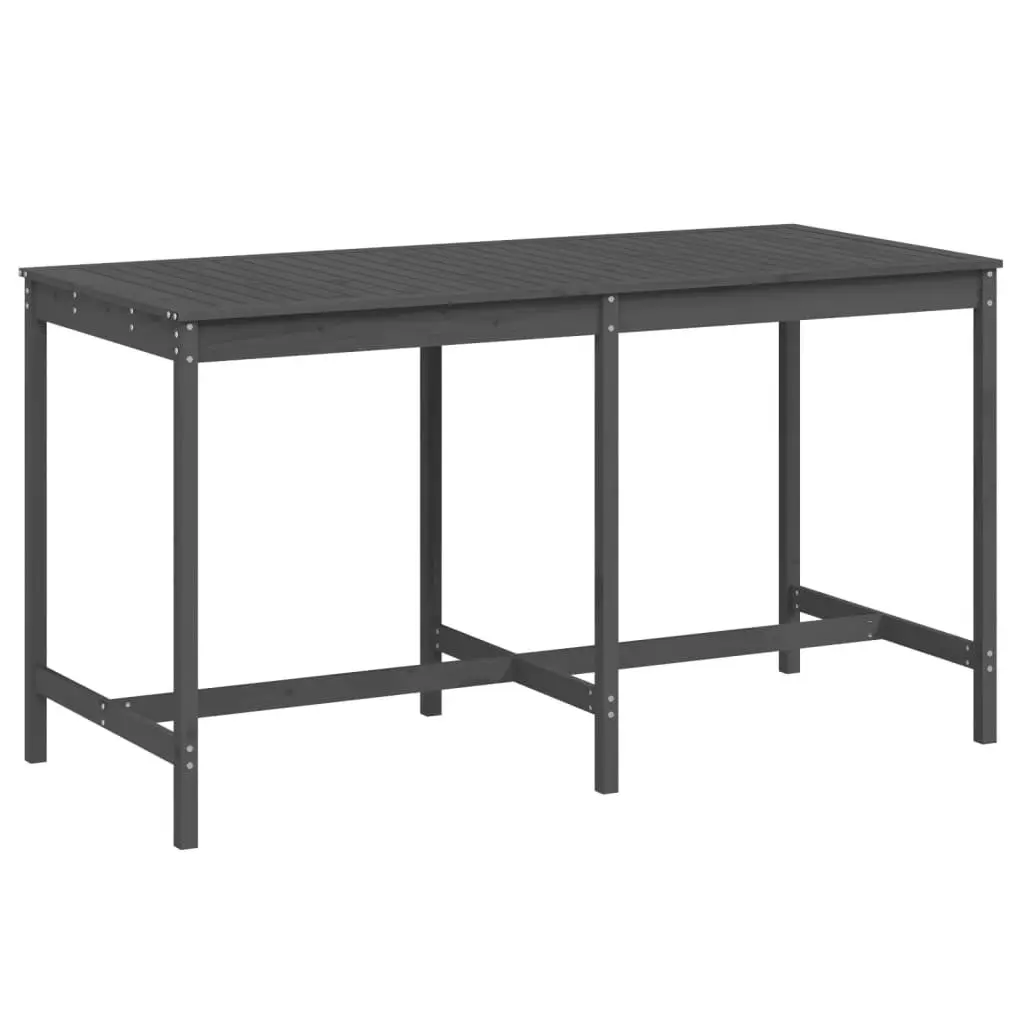 Garden Table Outdoor Dining Furniture Grey Solid Wood Pine 203.5x90x110cm