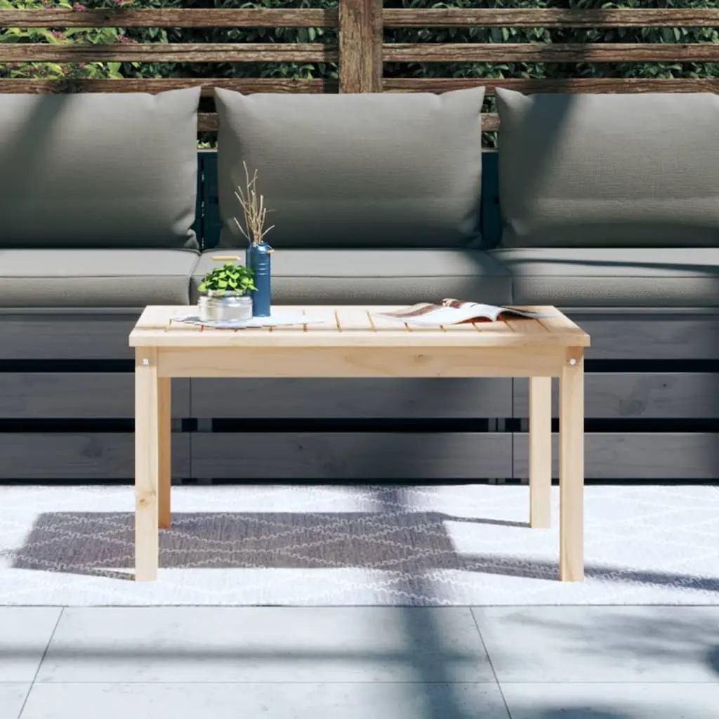 Garden Dining Table Outdoor Patio Furniture 82.5x50.5x45 cm Brown Solid Pine Wood